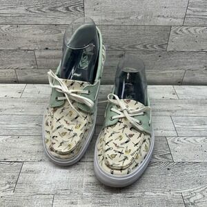 Vans Off The Wall Chaufette SF Women's Size 7 Slip On Boat Shoes Swimmers Green